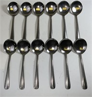 12 round bowl Buillon stainless spoons