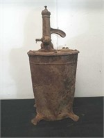 Vintage Rusty hand crank oil dispenser filler