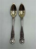 2 Gorham Sterling Gold-Washed Fruit Spoons