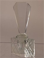 Antique Deep Cut glass Perfume Bottle Lg. Stopper