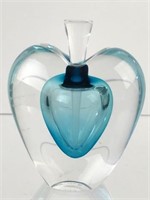 Tiffany Blue Glass Heart Center Perfume Bottle