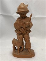Vintage Carved Wood "Little Shepard Boy" Figurine
