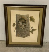 E. Dudley Williams Signed "Raccoon" Lithograph