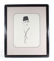 Erte Ink on Paper - Woman in Hat