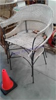 2 Wicker chairs w/ metal frames-- not perfect