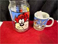 1985 LOONEY TOONS MUG & CONTAINER