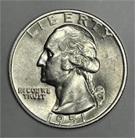 1951-D Washington Silver Quarter Uncirculated BU