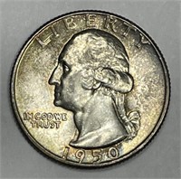 1950 Washington Silver Quarter Color Uncirculated