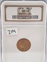 1914 $2.50 Dollar Gold Indian NGC XF40
