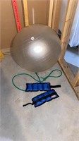Exercise Ball, Ankle Weights, & Elastic Band