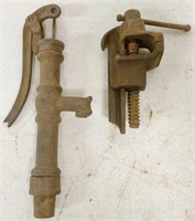 lot of 2 Miniature Pump handle & vise
