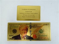 Gold Plated Donald Trump Novelty Note