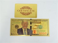 Gold Plated Donald Trump Novelty Note