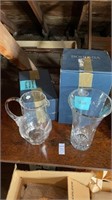 Bohemia crystal - vase & pitcher- lot of 2