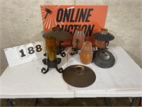 Vintage Metal and Glass Candleholders