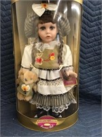 Porcelain Doll New In Box with Shelf Ware