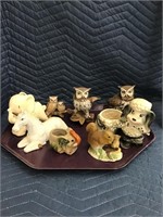 Vintage Ceramics Tray Lot of 8 Unicorn Poodle