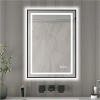 Open Box LED Bathroom Mirror with Black Frame, 47x