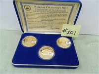 (3) Double Eagle Copys, (2)24k on .999 silver,