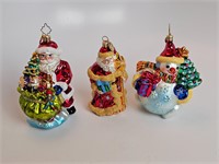 3 Glass Christmas Ornaments