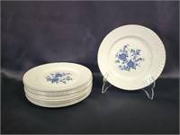 (10) WEDGEWOOD ROYAL BLUE IRONSTONE DINNER PLATES