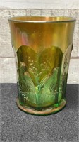 Northwood Carnival Glass Singing Birds Tumbler 4.5