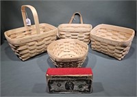 4 UNSTAINED LONGABERGER MAKE-A-BASKETS
