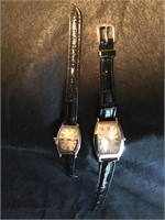 2 Watches with leather bands