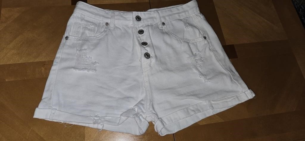 Pair of White Denim Shorts Sz 4