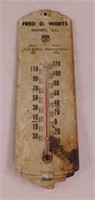 Phillips 66 Sidney Illinois metal thermometer w/
