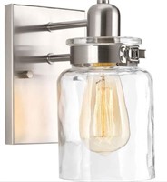 Brushed Nickel Industrial Bathroom Vanity Light