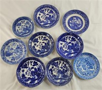 Lg. lot Blue Willow saucers