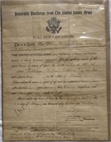 Honorable Discharge WWI 1918 U.S. Army!
