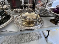 SILVERPLATED BASE AND TRAY