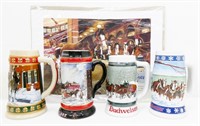 Anheuser-Bush Budweiser Beer Steins & Print