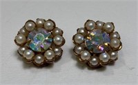 Pearl/gold Clip-on Earrings Faux Pearl