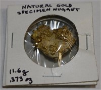 Natural Gold Specimen Nugget 11.6g/.373 oz.