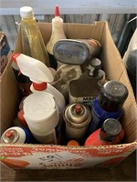 Box of miscellaneous; engine degreaser, belt