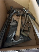 lug wrenches, crowbar and hammers