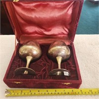 2 Vintage Silver-Plated Goblets in Case