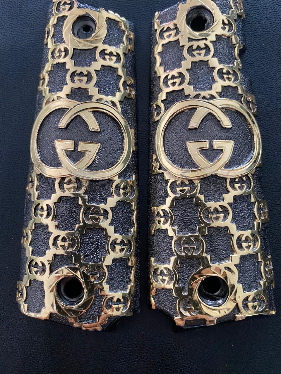 Custom 1911 Grips - Gold Plated - Gucci