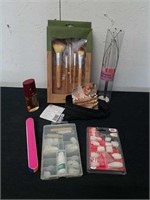 Script of nail items, Amari perfume, bamboo