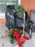 Large Christmas tree and a Christmas basket,