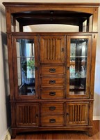 Mission-style Lighted Display Cabinet