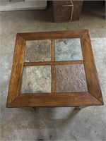 26+26+25in wooden table with 4 marble inserts
