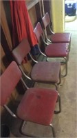 4 Red Chairs vintage need tlc