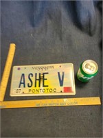 Mississippi Ashe V License Plate