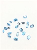 Blue topaz gemstones