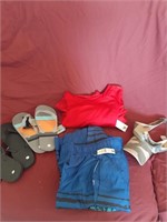 New mens size large clothes and flip flops, Guy