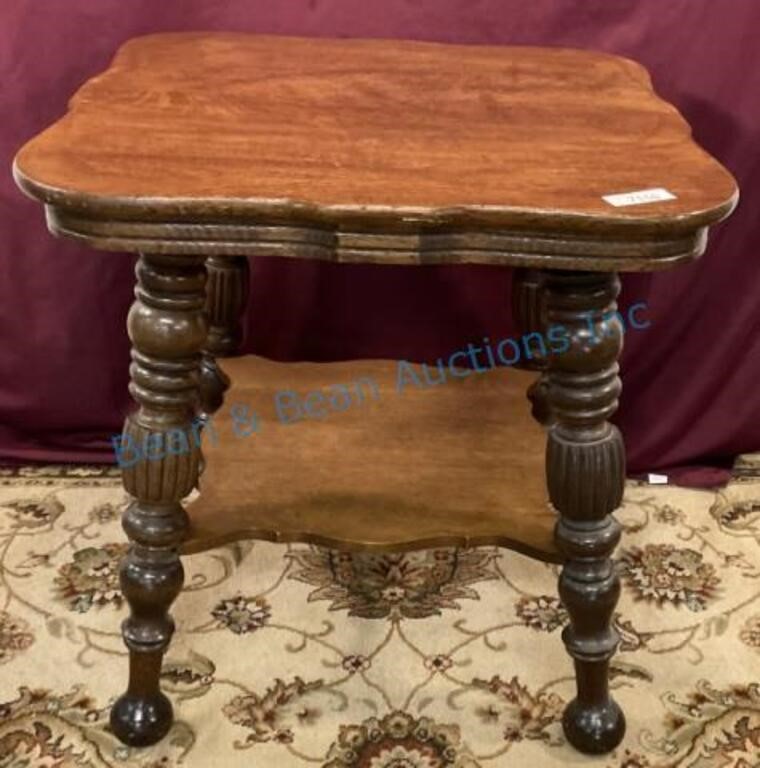 Heavy quarter oak lamp table